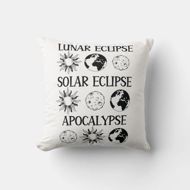 Lunar Eclipse Solar Eclipse Apocalypse Runt utrymm Kudde (Framsida)