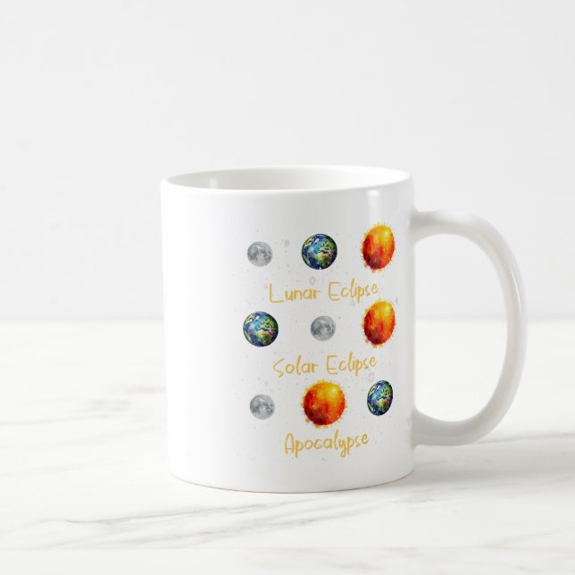 Lunar Eclipse Solar Eclipse och Apocalypse funny s Kaffemugg (Höger)