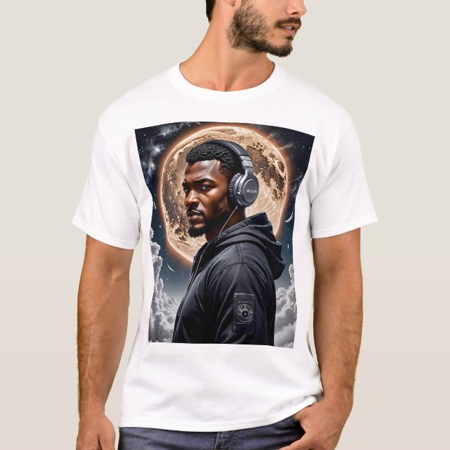 Lunar Eclipse T-Shirt Cosmic Art Futuristiska (Framsida)