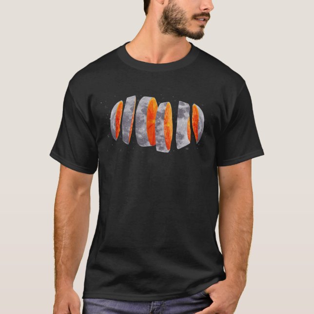 Lunar Fruit Sliced Måne Digital Collage Artwork T Shirt (Framsida)