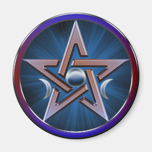 Lunar Goddes Pentagram Magnet