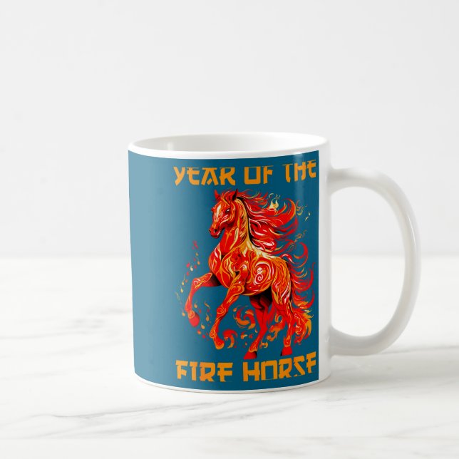 lunar häst eld år ja ny kinesisk lycklig Meme Kaffemugg (Höger)