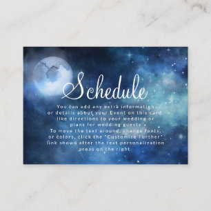 Lunar Himlar full Moon Celestial Bröllop Schedule Tilläggskort