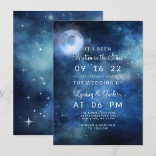 Lunar Himlar Full Moon Celestial Galaxy Stars Bröl Inbjudningar