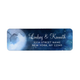 Lunar Himlar Full Moon Stars Bröllop Returadress Returadress Etikett