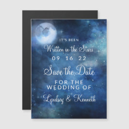Lunar Himlar Full Moon Stars Bröllop spara datum Magnetisk Inbjudningskort