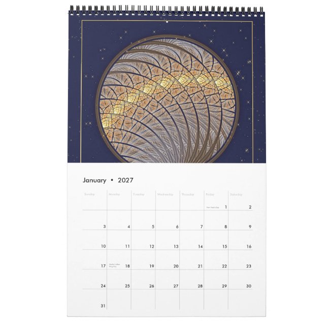 Lunar journal kalender (Jan 2027)