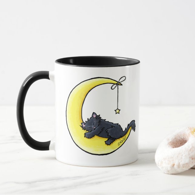 Lunar Kärlek Black Cat Two-Tone Coffee Mugg (Med munk)