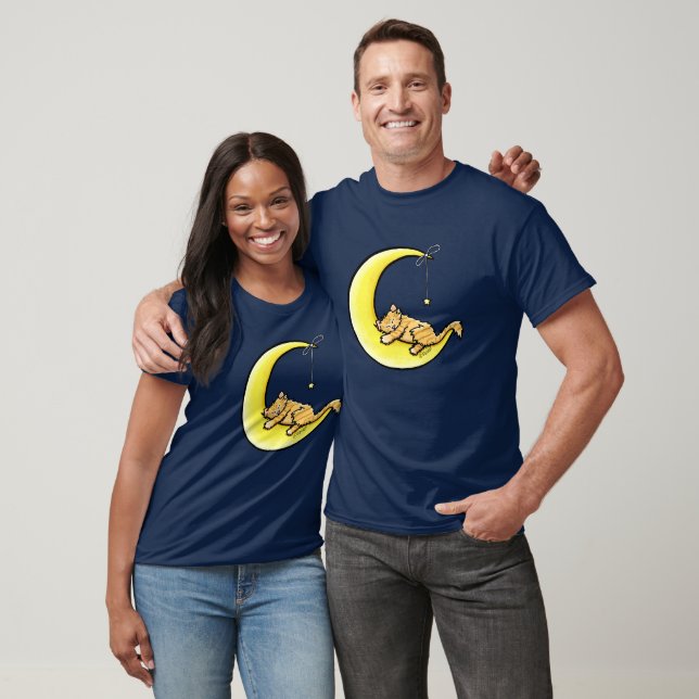 Lunar Kärlek Gult Tabby katt T-Shirt (Unisex)