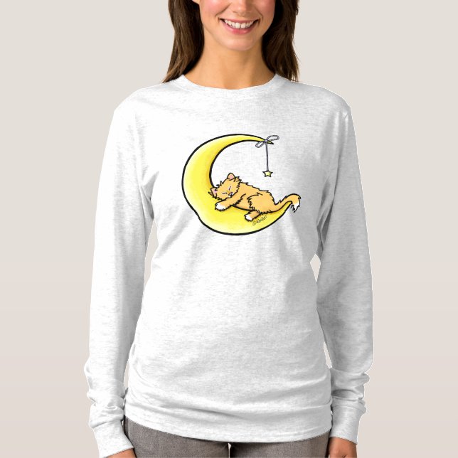 Lunar Kärlek Orange Cat T-Shirt (Framsida)