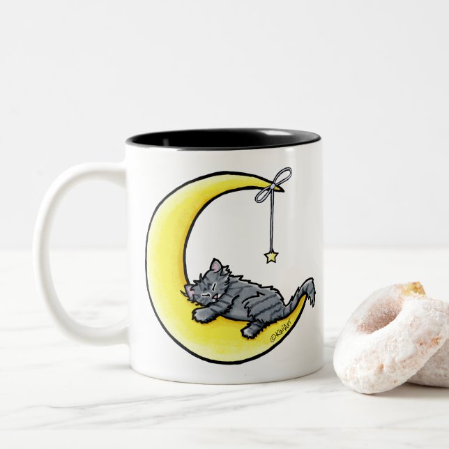 Lunar Kärlek Tabby katt Mugg (Med munk)