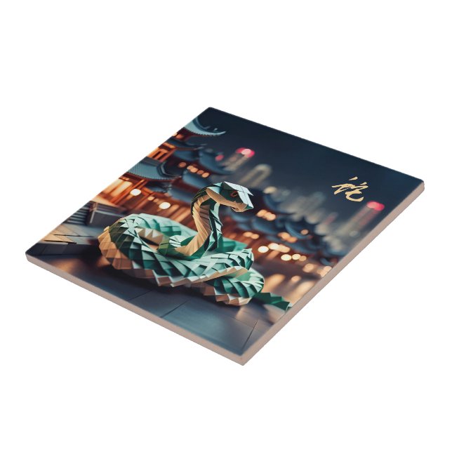 Lunar kinesisk nyårsnake 2025 Birthday CT Kakelplatta (Sidan)