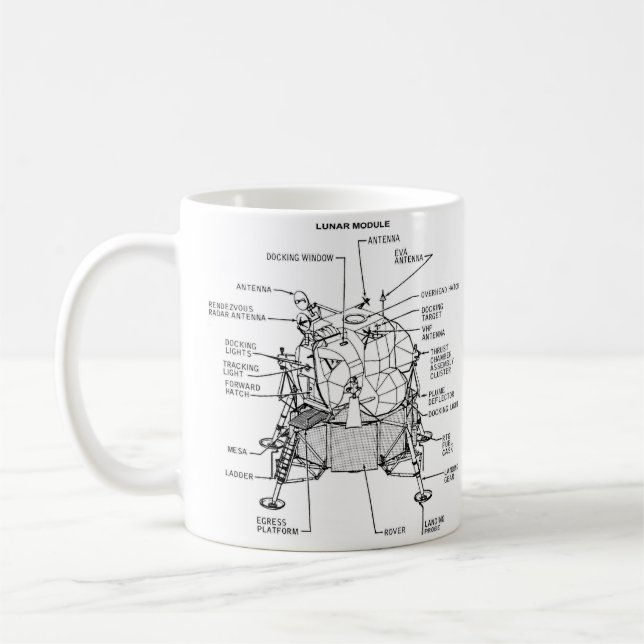Lunar Landerenhet för NASA Apollo 11 Kaffemugg (Vänster)