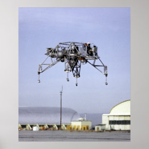 Lunar landningforskningfordon i flyg poster