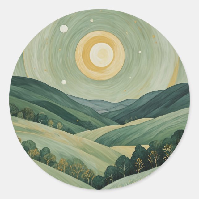 Lunar Lullaby Runt Klistermärke (Framsida)