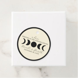 Lunar Luxe Svart & Crème Månfas Bröllop  Gåvor Etiketter