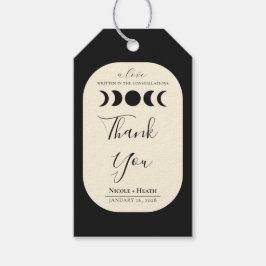 Lunar Luxe Svart & Crème Månfas Bröllop  Presentetikett
