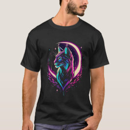 Lunar Lynx, Lynx Silhouette, Crescent Måne T Shirt