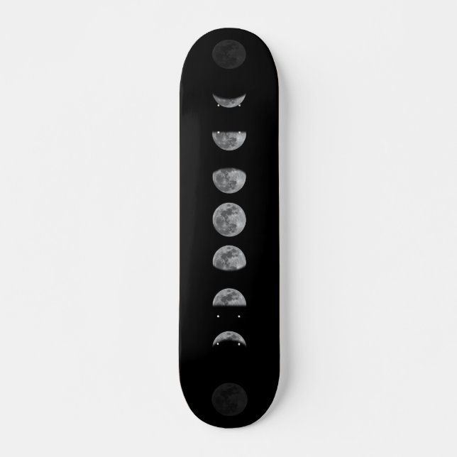 Lunar Måne Phases Celestial Mini Skateboard Bräda 18,5 Cm (Framsida)