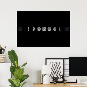 Lunar Måne Phases Celestial Poster
