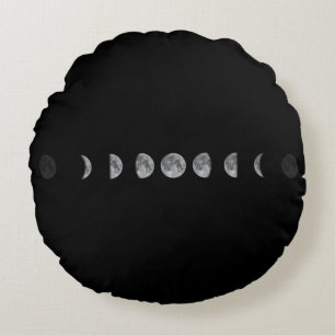 Lunar Måne Phases Celestial Rund Kudde