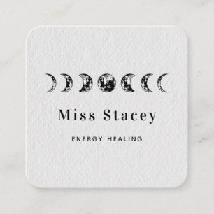 Lunar Måne Phases Energy Healer Witch Andlig Fyrkantigt Visitkort