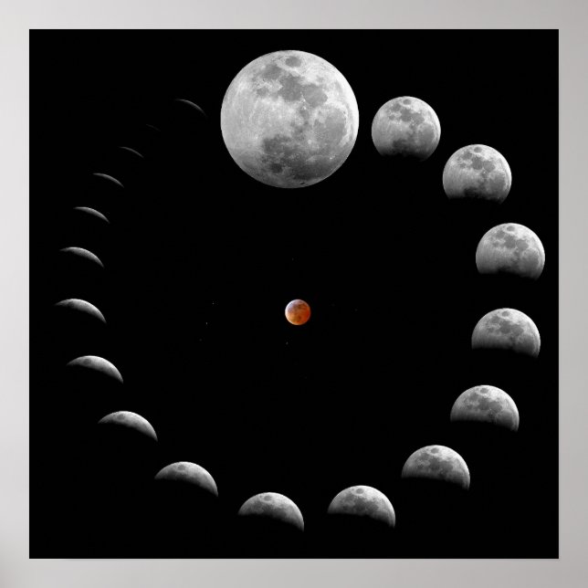 Lunar Måne Phases Poster (Framsidan)