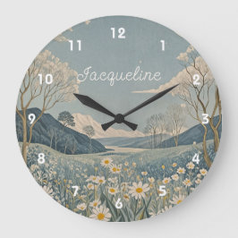 Lunar Meadow Personlig Stor Klocka