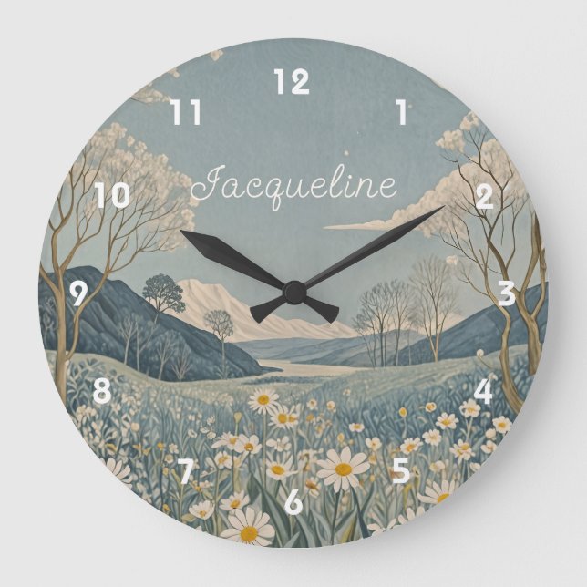 Lunar Meadow Personlig Stor Klocka (Framsida)
