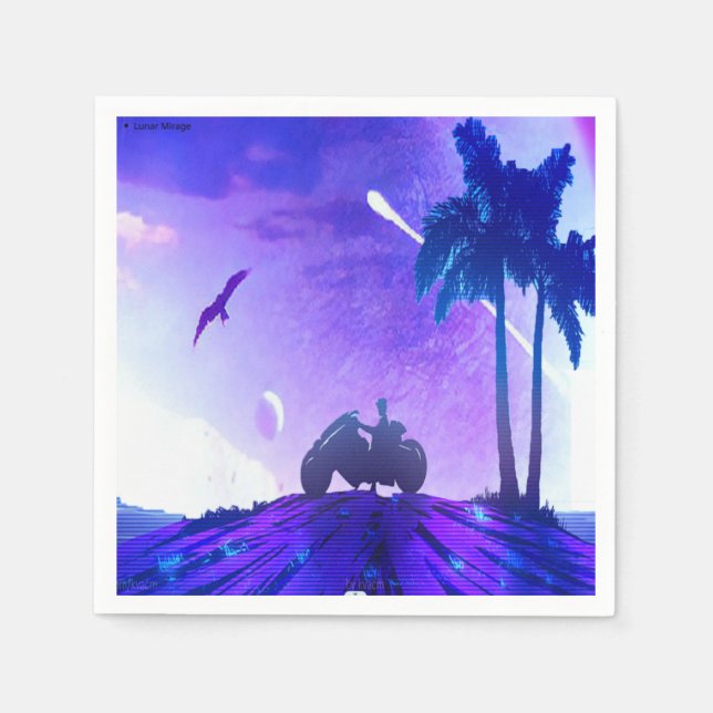 Lunar Mirage – Surreal Palestinian Digital Art Pap Pappersservett (Framsidan)
