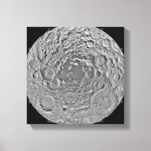 Lunar mosaik av den södra polara regionen av Met Canvastryck