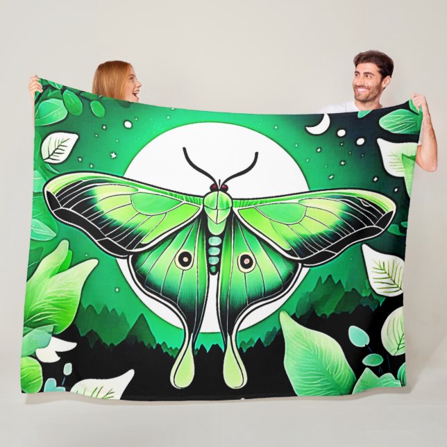 Lunar Moth Night Fleecefilt (På plats)