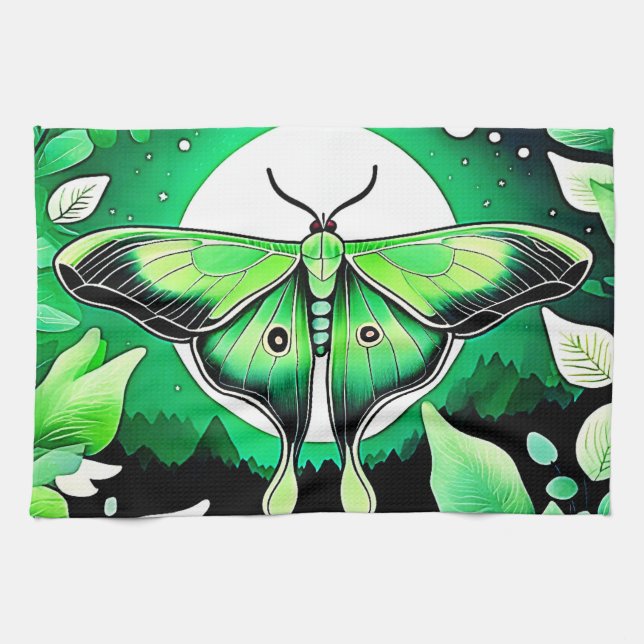 Lunar Moth Night Kökshandduk (Horisontell)