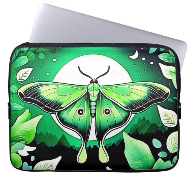Lunar Moth Night Laptop Fodral (Framsidan)