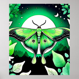 Lunar Moth Night Poster