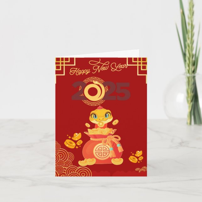 Lunar New Year 2025 ormkort Helgkort (Framsida)