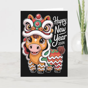 Lunar New Year 2026 År för hästen Lyckosamt stjärn Kort