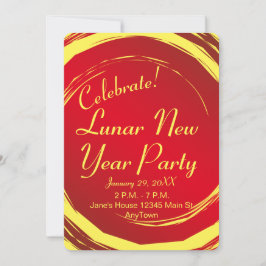 Lunar New Year Happity Prosperity Harmony Inbjudningar