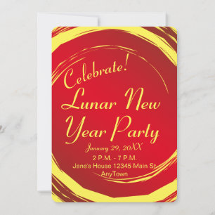 Lunar New Year Happity Prosperity Harmony Inbjudningar