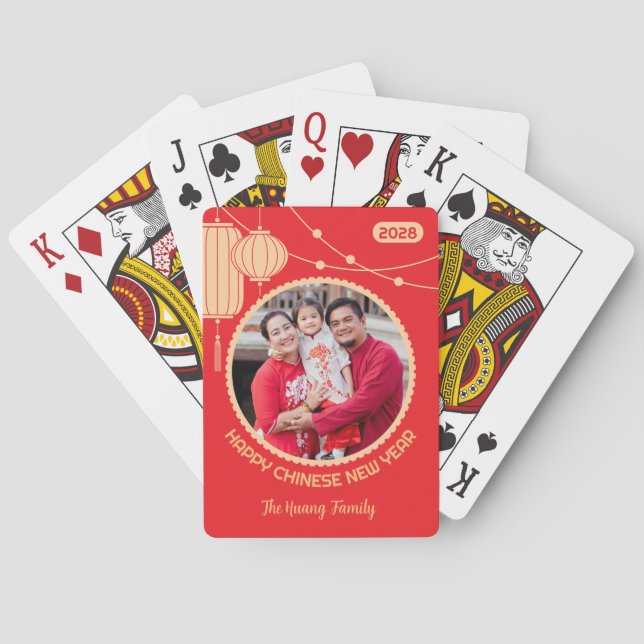 Lunar New Year Lantern Photo Poker Cards Casinokort (Baksidan)