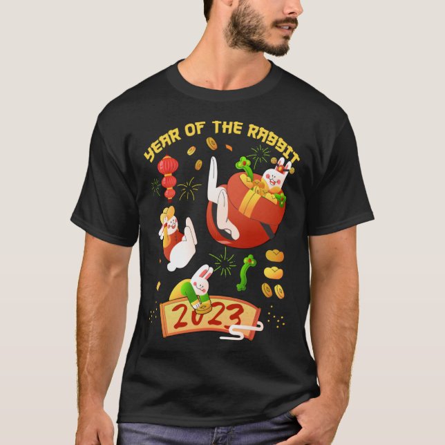 Lunar New Year Of The Rabbit Chinese Happy New Yea T Shirt (Framsida)