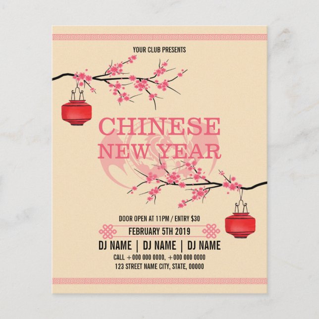 Lunar New Year Party Flyer (Framsidan)