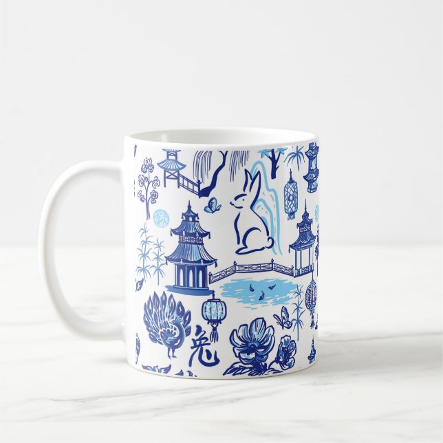 Lunar New Year Rabbit Chinoiserie Mugg (Vänster)