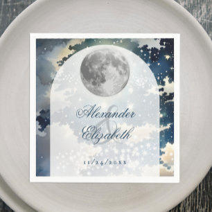 Lunar Night Himmel Bröllop Pappersservett