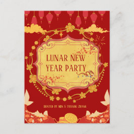 Lunar Nya året Firande: En glädjens natt Inbjudan Vykort