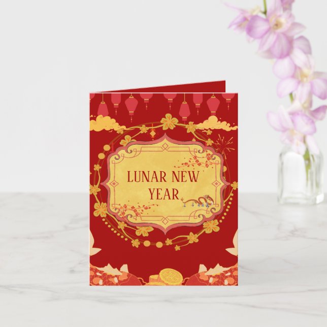 Lunar Nya året Firande: En glädjens natt Kort (Orkide)