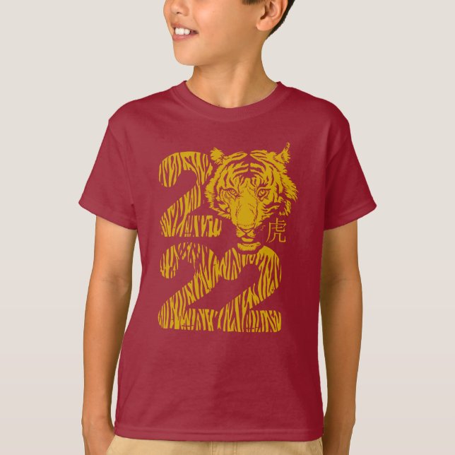 Lunar nyår av tigern 2022 Zodiac Animal T Shirt (Framsida)