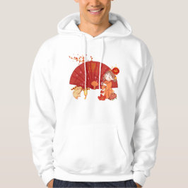 Lunar Nyår Glädje med Lilla Kanin Hoodie
