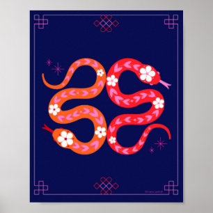 Lunar nyår - Kinas nyår för ormen Poster
