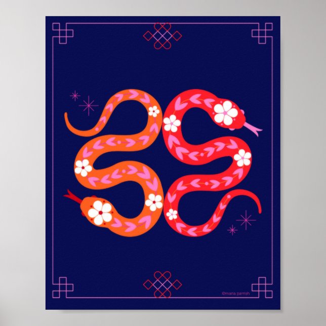 Lunar nyår - Kinas nyår för ormen Poster (Framsidan)
